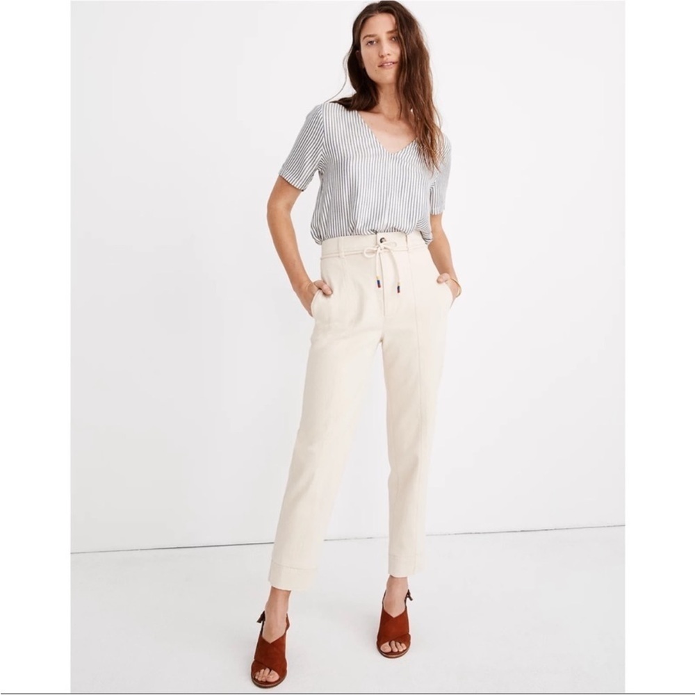 Madewell Tie-Waist Tapered Pants size 29 019